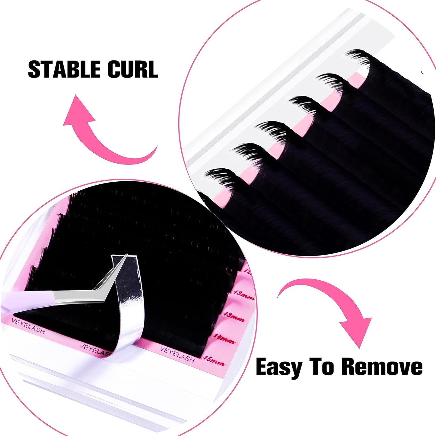 VEYES INC Cashmere Smart Fan Lash Extensions 0.03 0.05 0.07 C/CC/D Curl 8-20mm Mixed & Single Length, Super Matte Black Volume Lashes, Professional Supplies for Lash Techs (0.05 CC 10mm)