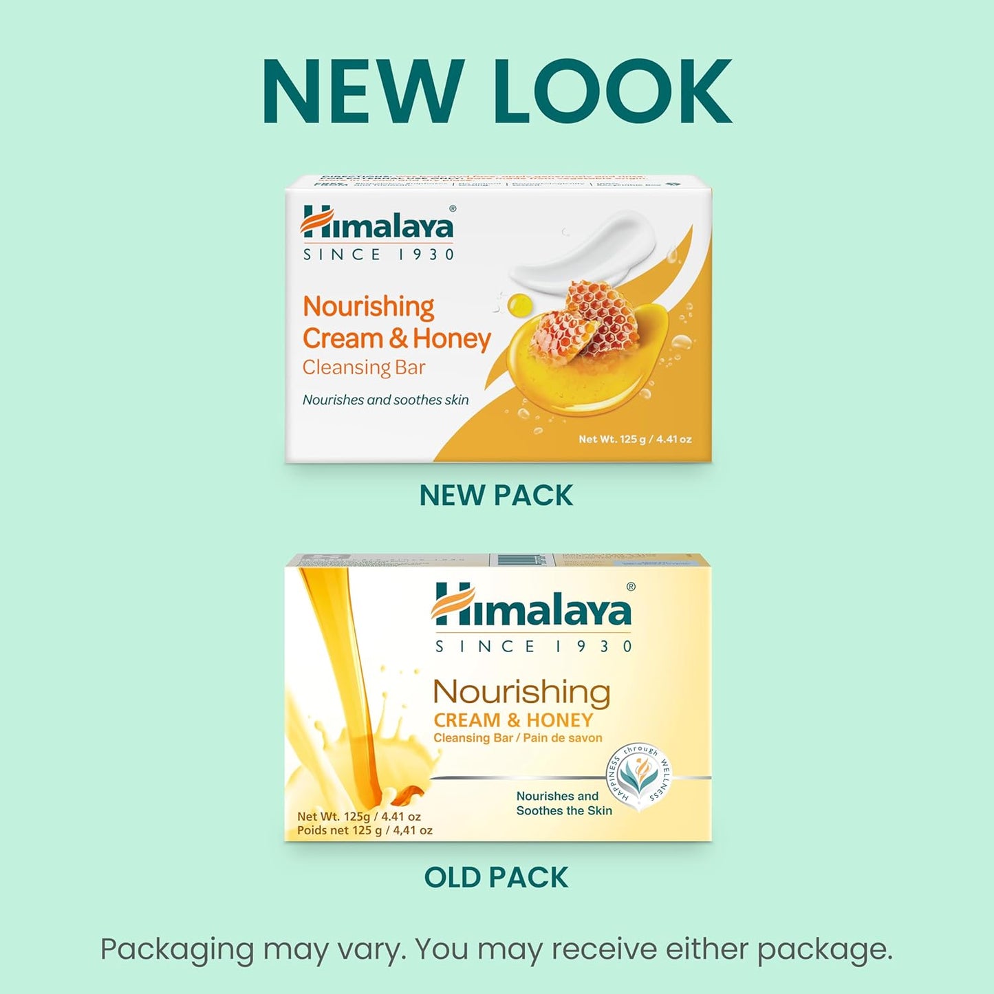 Himalaya Nourishing Cream & Honey Cleansing Bar, Face and Body Soap for Soft Skin, 4.41 oz, 6 Pack