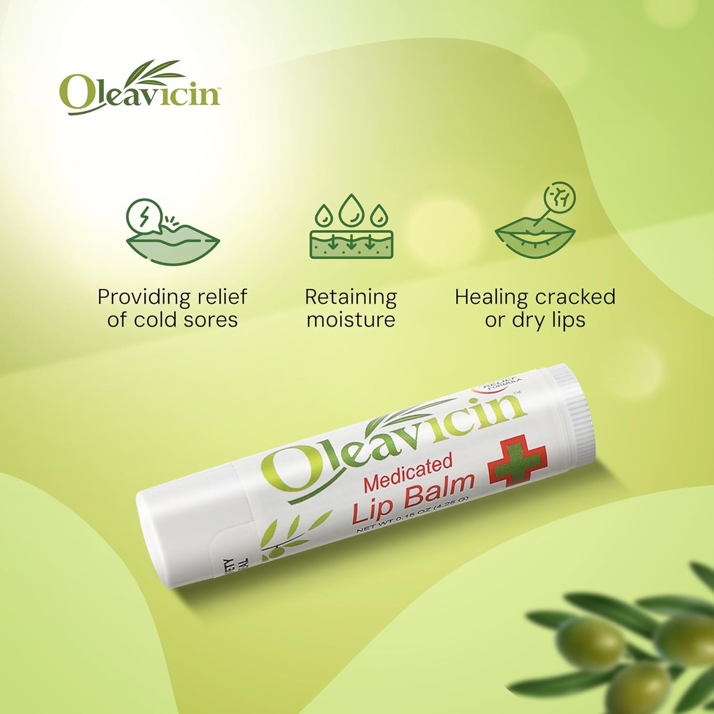 Natural Lip Balm by Oleavicin | Dry Lip Relief | Patented Moisturizing Formula for Chapped Lips | Organic Olive Leaf Extract (3)