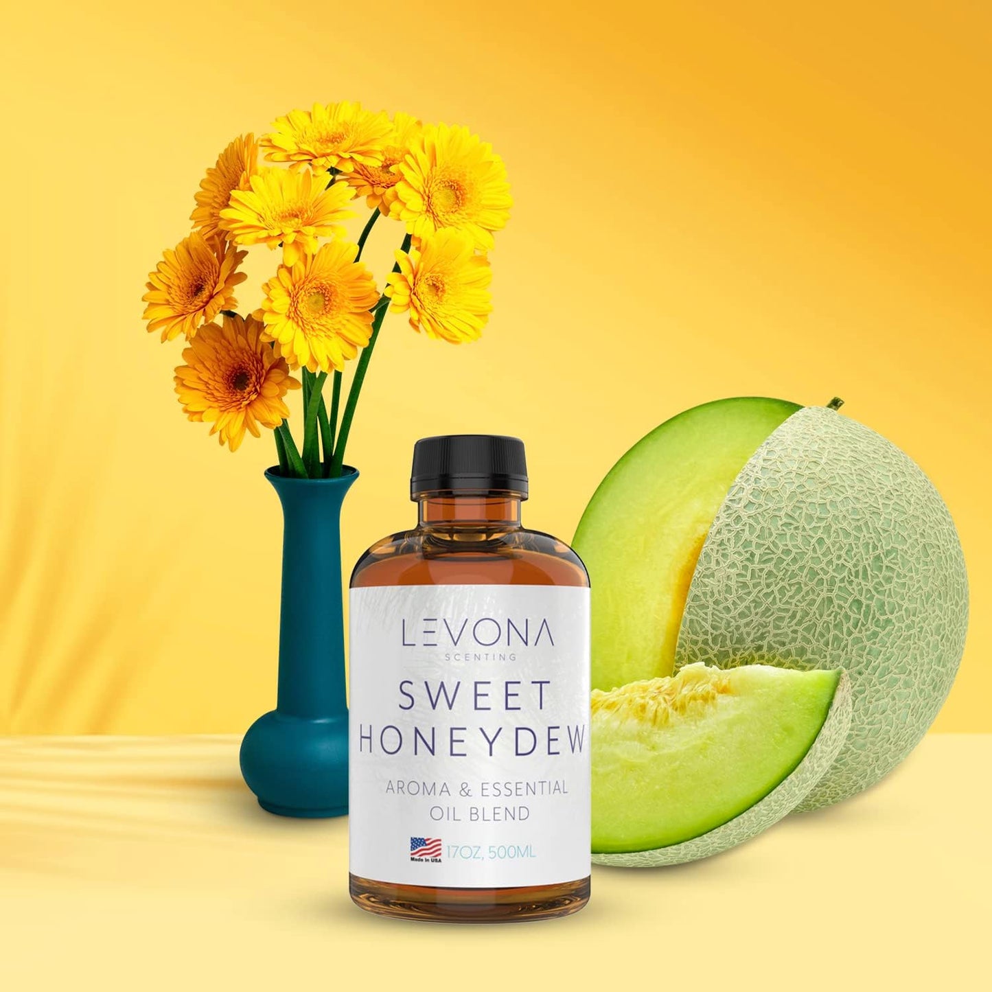 Levona Scent Oil Diffuser Essential Oils: Essential Oils Home Luxury Scents - Sweet Honeydew Essential Oil - Sweet & Fresh Notes of Nectarine and Floral Rose Essential Oil - 500 Ml Fragrance Oils