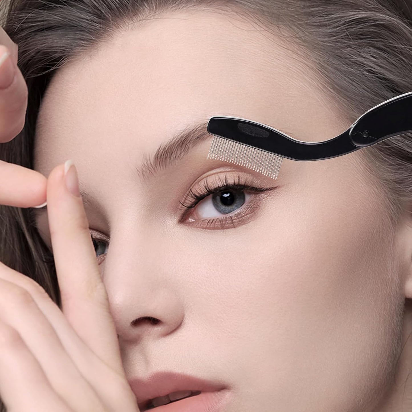 Eyelash Comb MSQ Eyelash Separator Tool Eyelash Comb Separator Folding Eyelash Brush Separator Lash Comb for Eyelash Makeup Brush (Black)