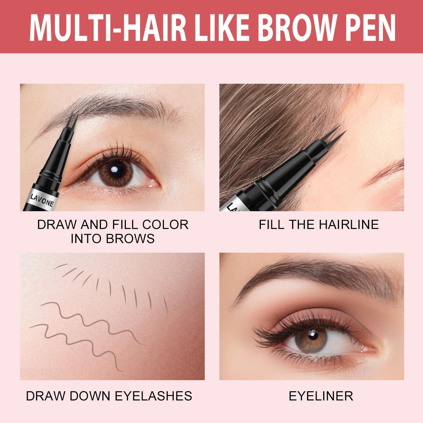Eyebrow Pencil, 2-in-1 Waterproof Eyebrow Pen, with 2 Tip Microblading Eyebrow Pencil and Ultra-Precise Brow Pencil, with Eyebrow Brush, Eyebrow Pencils for Women,Natural Hair-Like Brows-Medium Brown