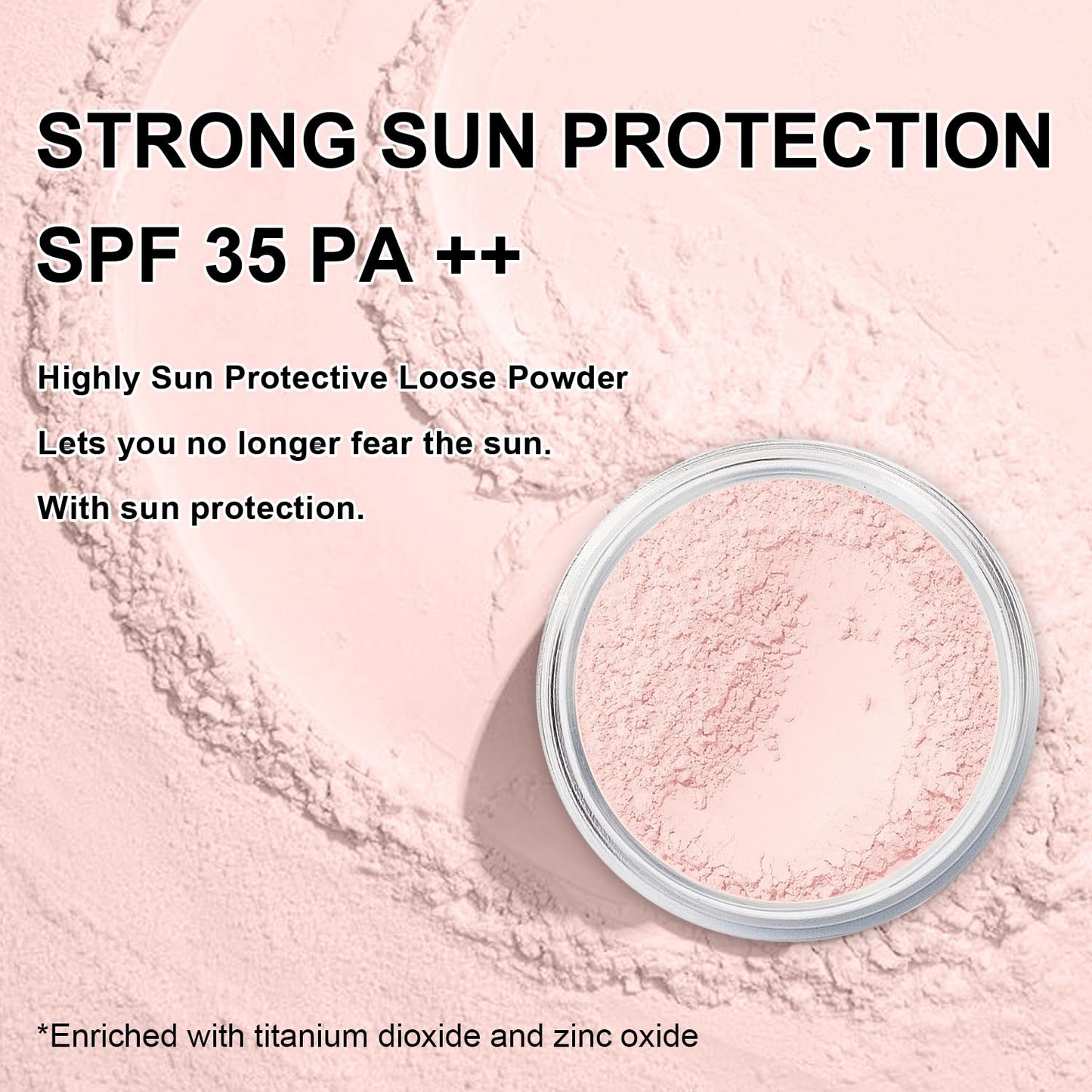 Mineral Setting Powder, SPF 35, Sunscreen Pink Face Loose Blurring FinishingPowder, Sheer Coverage, Weightless and Oil Control. Extend Base Makeup (#04 Pink Setting Makeup)