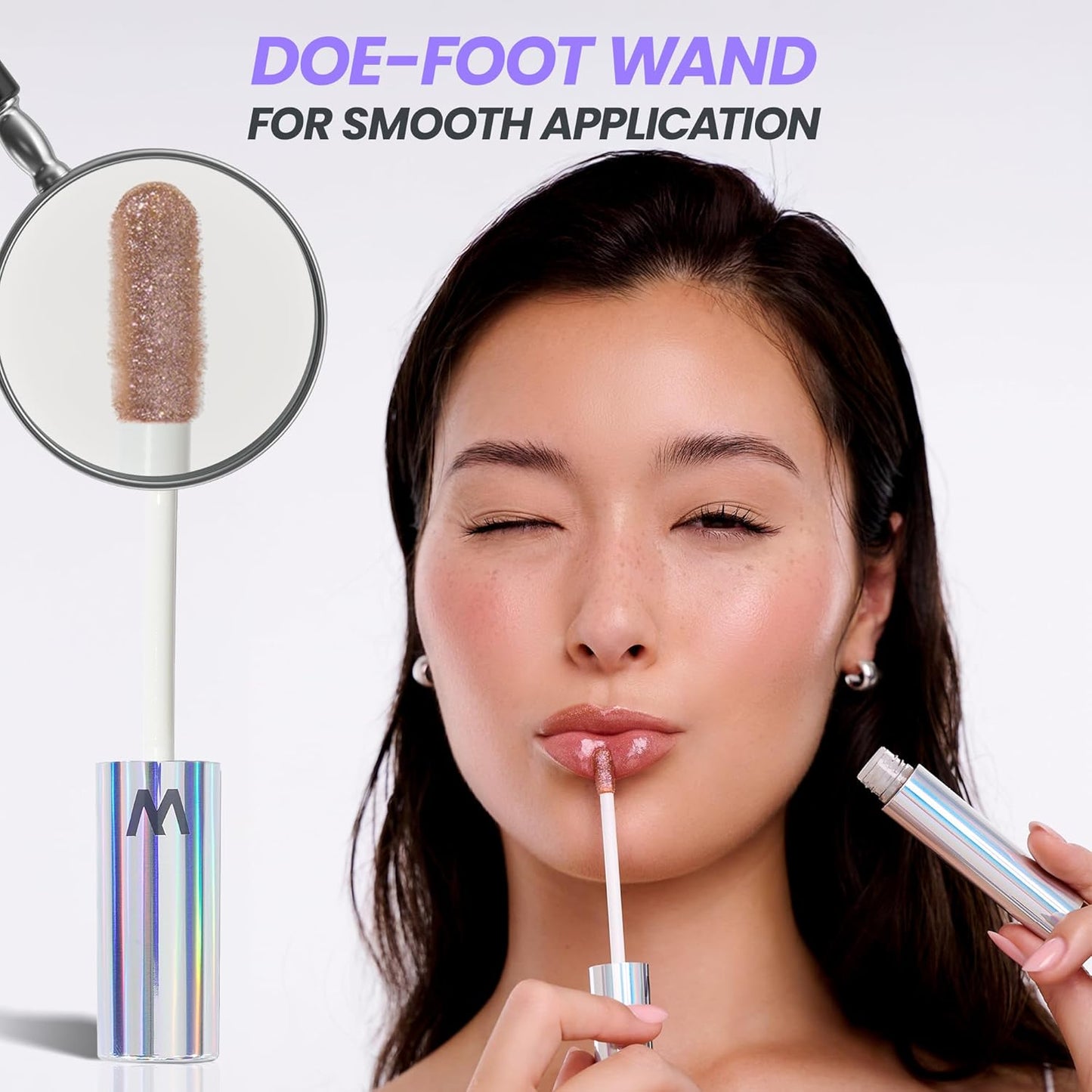 Wonderskin Lip Gloss Blading Top Gloss, Gold Glitter Lip Gloss, Hydrating and High Shine Finish Lip Makeup (Gold Glitter)