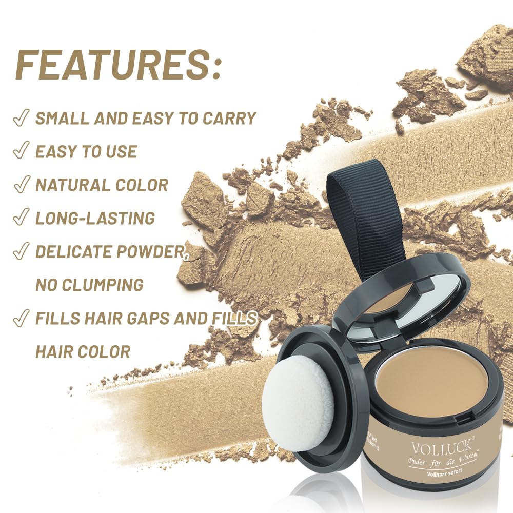 Root Touch Up Powder, Instantly Gray Root Cover Up Hairline Powder, Hair Concealer for Women and Men (A-Dark Blonde, 2PC)