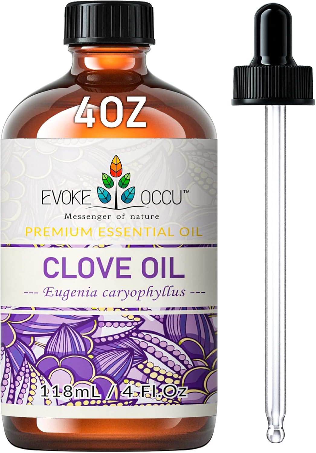 EVOKE OCCU Clove Oil for Teeth and Gums - Oral Care, Toothache Relief & Fresh Breath - DIY Mouthwash - 4 Fl Oz