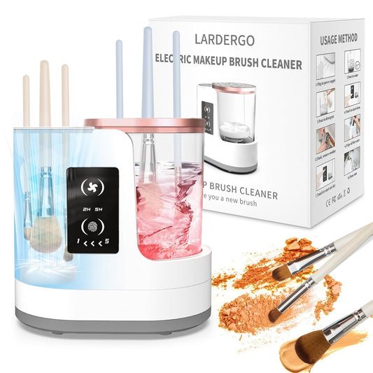 LARDERGO Makeup Brush Cleaner Machine, Ultimate Efficient Electric Automatic Cleaner and Dryer for All Types of Makeup Brushes