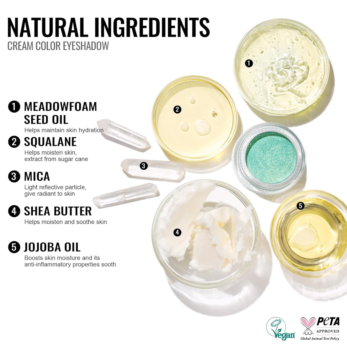 Oulac Shimmer Cream Eyeshadow also for Highlighter Blendable Eye Shadow Waterproof&Long Lasting with Moisturizing Formula Soft Shimmer Eye Make-up,Vegan & Cruelty-Free,6g 24