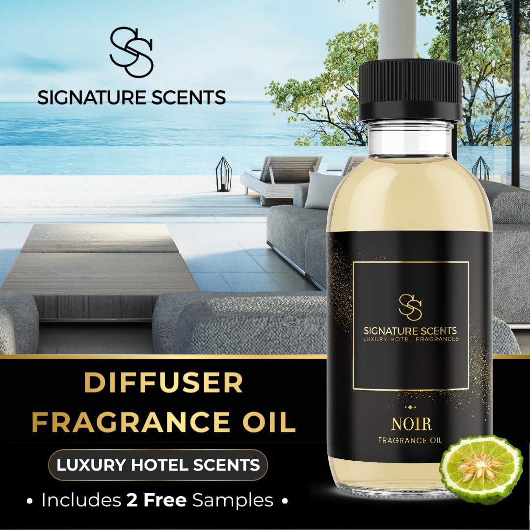 Luxury Hotel Diffuser Oil for Hotels and Homes - Aromatherapy Oils for use with an Essential Oil Diffuser at Home - Fragrance-Scent Diffuser Oil Blend (Noir) 4.05fl oz (120ml)