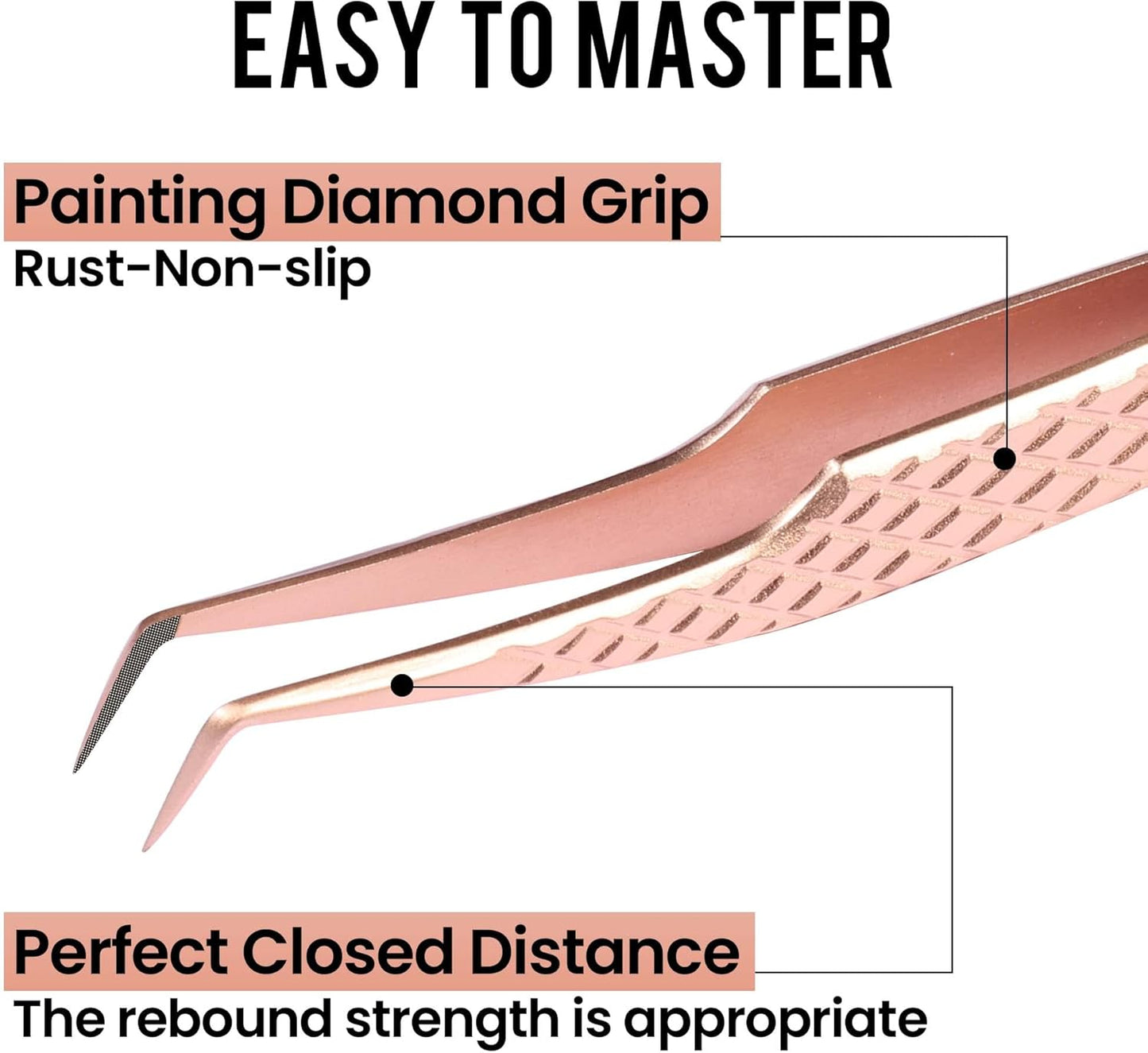 Fiber Tip Lash Tweezers For Eyelash Extension 4 Pcs Tweezers Professional Artist Tech Work Kit Tools,Best Volume Eyelash Lashes Extensions Precision Supplies Volume Boot 90 45 Degree(Rose Gold)