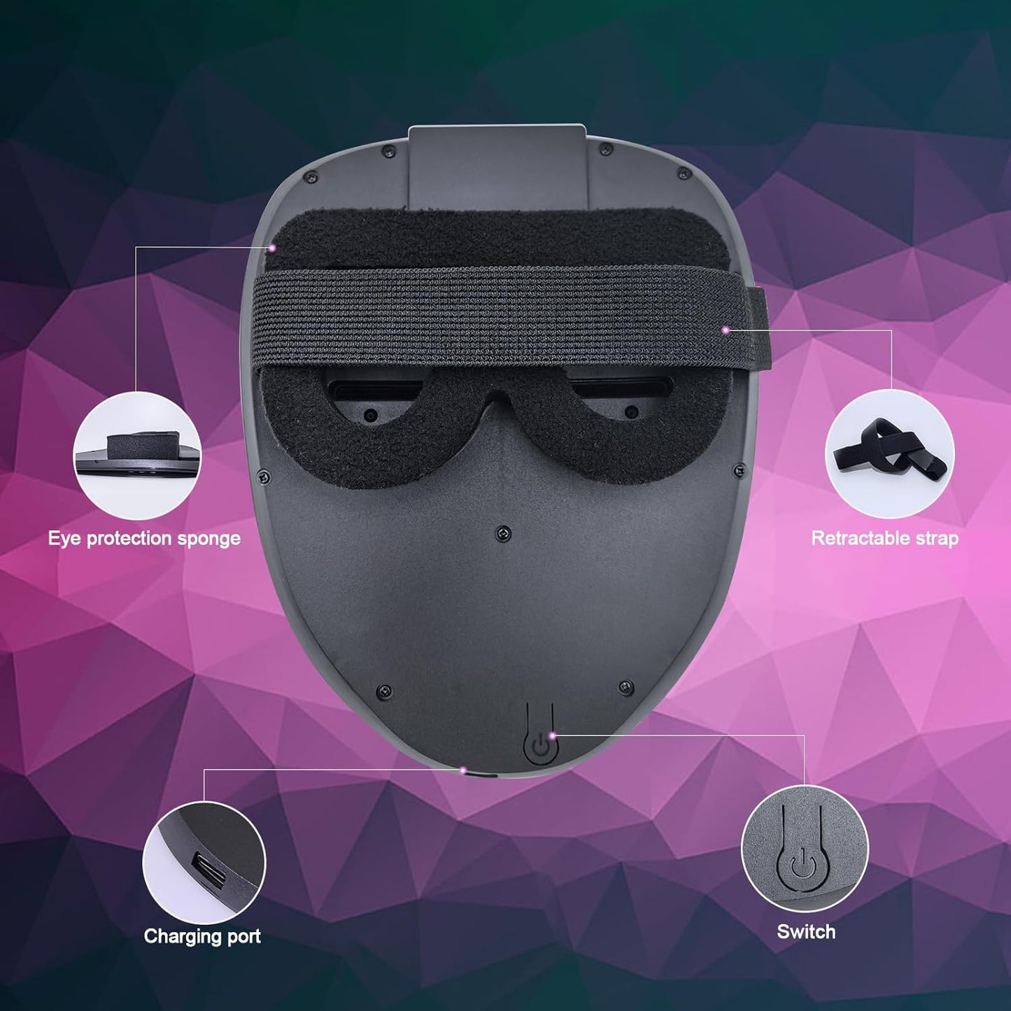 YXYaoZhengYiGeYi LED Mask with Gesture Sensing Transforming for Man/Kids, Unisex Light Up LED Face Cool Masks for Halloween Costume Cosplay Party Masquerade