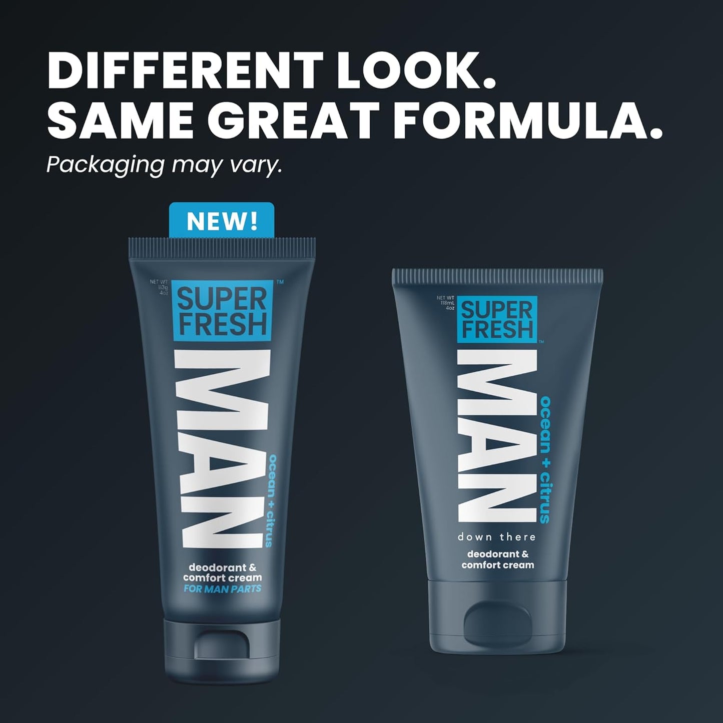 Super Fresh Ball Deodorant Lotion for Men Groin Butt and Body Hygiene Cream Controls Odor Prevents Chafing Aluminum Free Daily Freshness and Comfort Powder Lotion Formula in Convenient 4 oz Tube