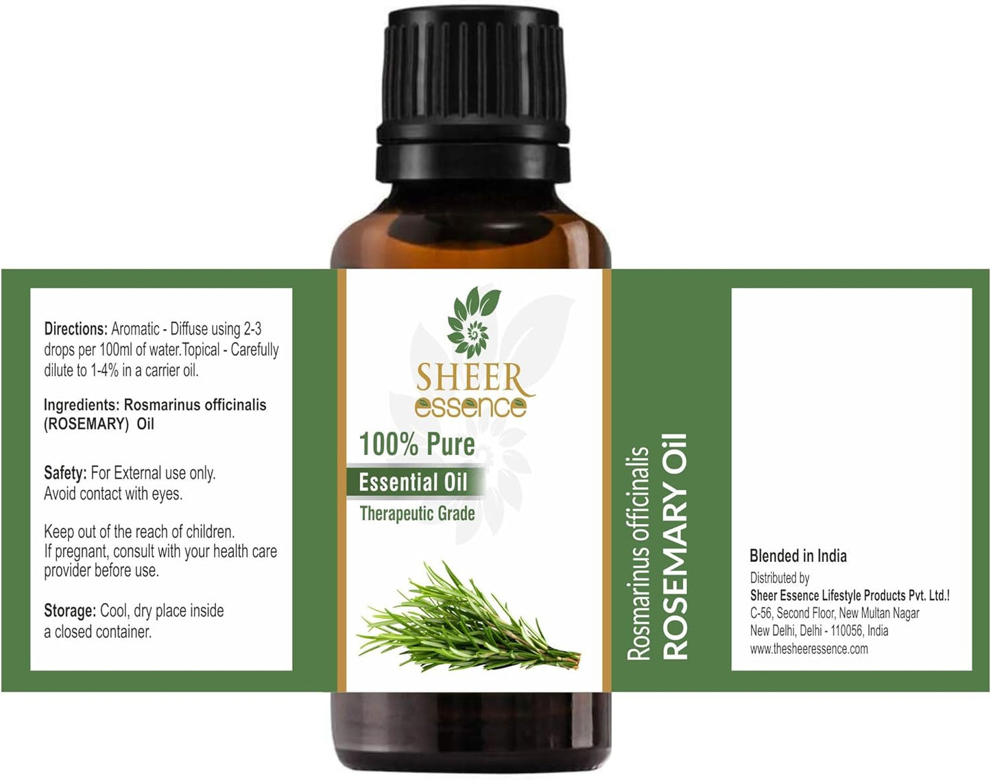 Rosemary Essential Oil 118 ML (4 Fl. Oz) | 100% Pure Natural Undiluted Uncut Therapeutic Grade Essential Oil