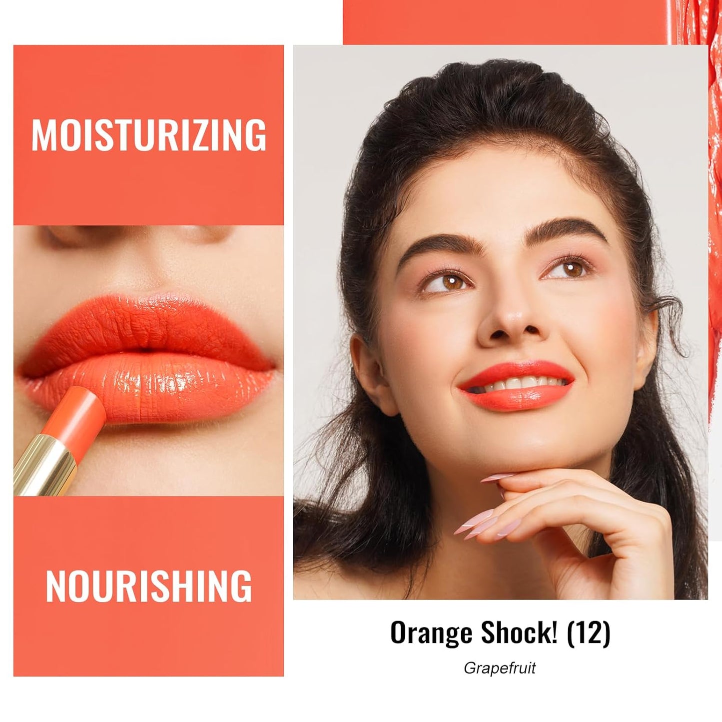 Oulac Moisturizing Shine Lipstick For Women Christmas Set 2PCS, 2 in 1 Tinted Lip Balm for Winter, Hydrated Juicy and Glossy Lip Color for Dry, Cracked and Chapped Lips, Vegan [04+12]