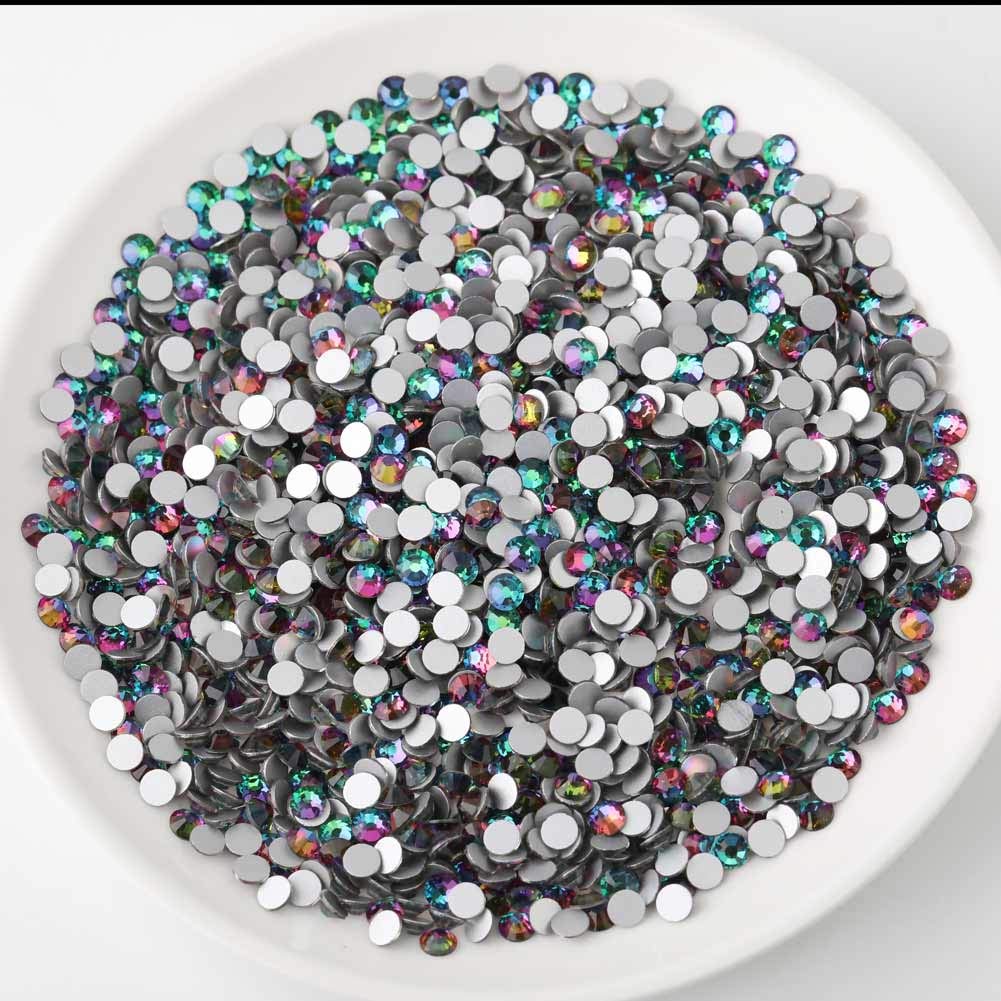 beadsland Flat Back Crystal Rhinestones Round Gems, Green Volcano (3.8-4.0mm) SS16/1440pcs