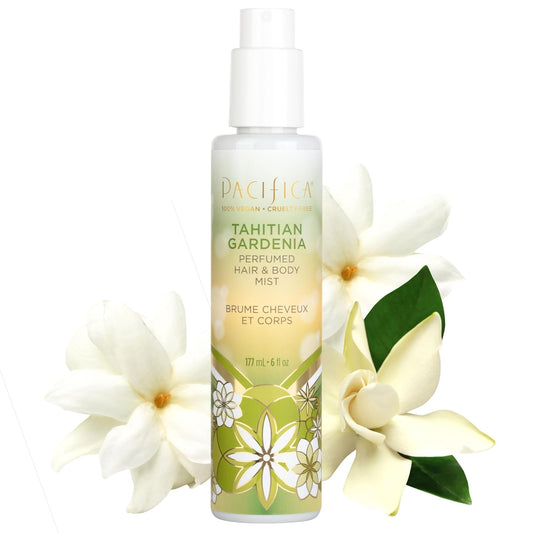 Pacifica Tahitian Gardenia Perfumed Hair & Body Mist, Alcohol-Free Spray Designed For Head-To-Toe Wear, Vegan & Cruelty-Free, 6 Fl Oz