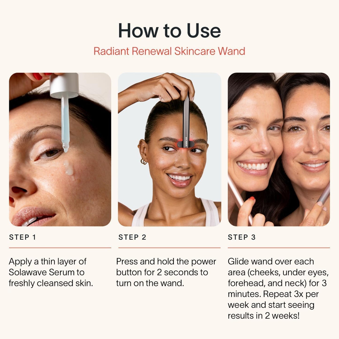 Solawave 4-in-1 Red Light Therapy Wand for Face & Neck | Beauty Device with Galvanic Current, Massager & Warmth | Anti-Aging, Wrinkle Reduction, Skin Tightening, Depuffing & Rejuvenation (Rose Gold)