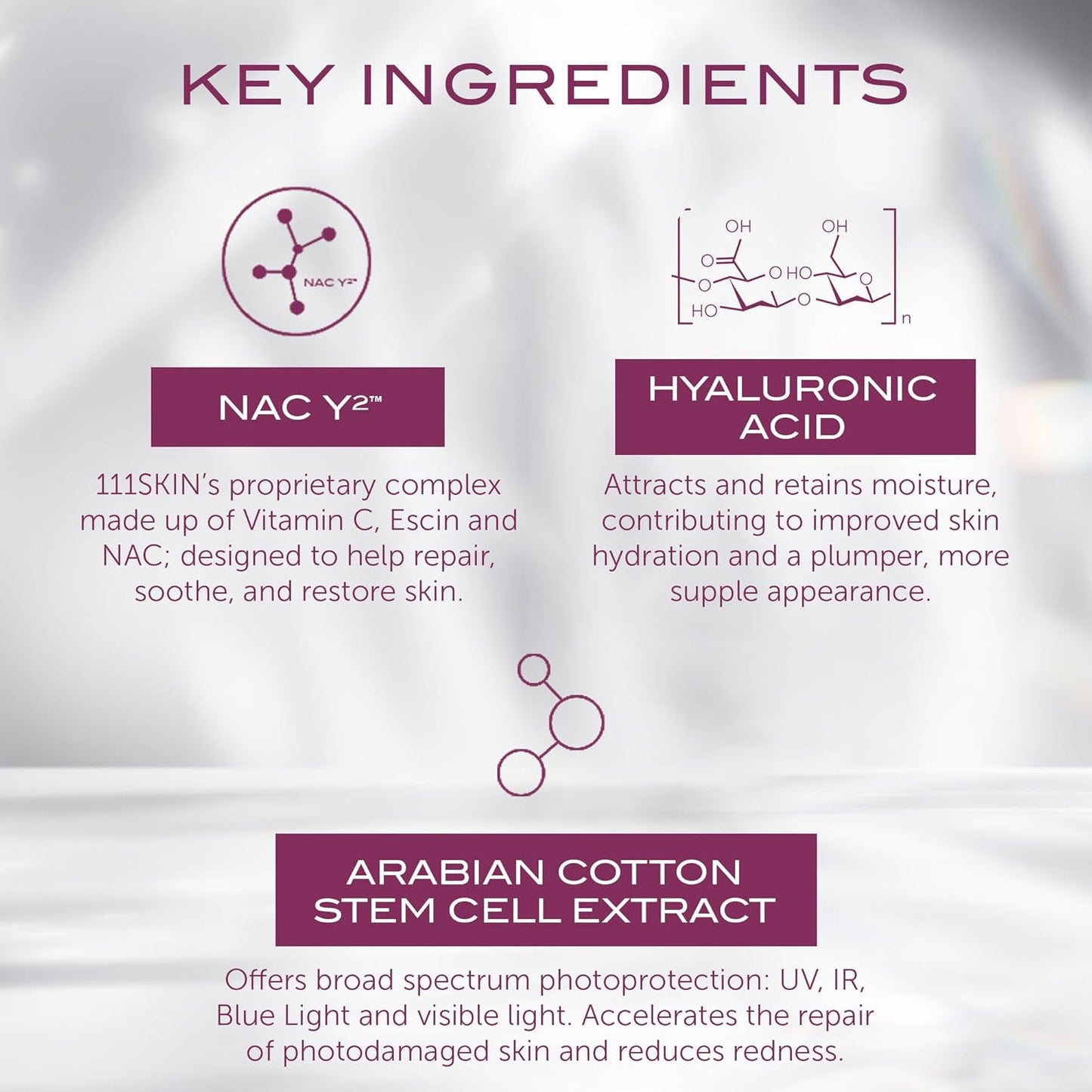 111SKIN Sunscreen SPF 50, Mineral Face and Non Greasy Sunscreen for Daily Use, Broad-Spectrum UVA/UVB and Blue Light Protection, Niacinamide and Polyglutamic Acid, 50 ml