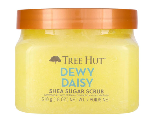 Tree Hut Dewy Daisy Shea Sugar Scrub | Exfoliating Body Scrub Removes Dead, Dry Skin for a Soft & Hydrated Feel | Nourishing Essential Body Care | 18 fl oz.