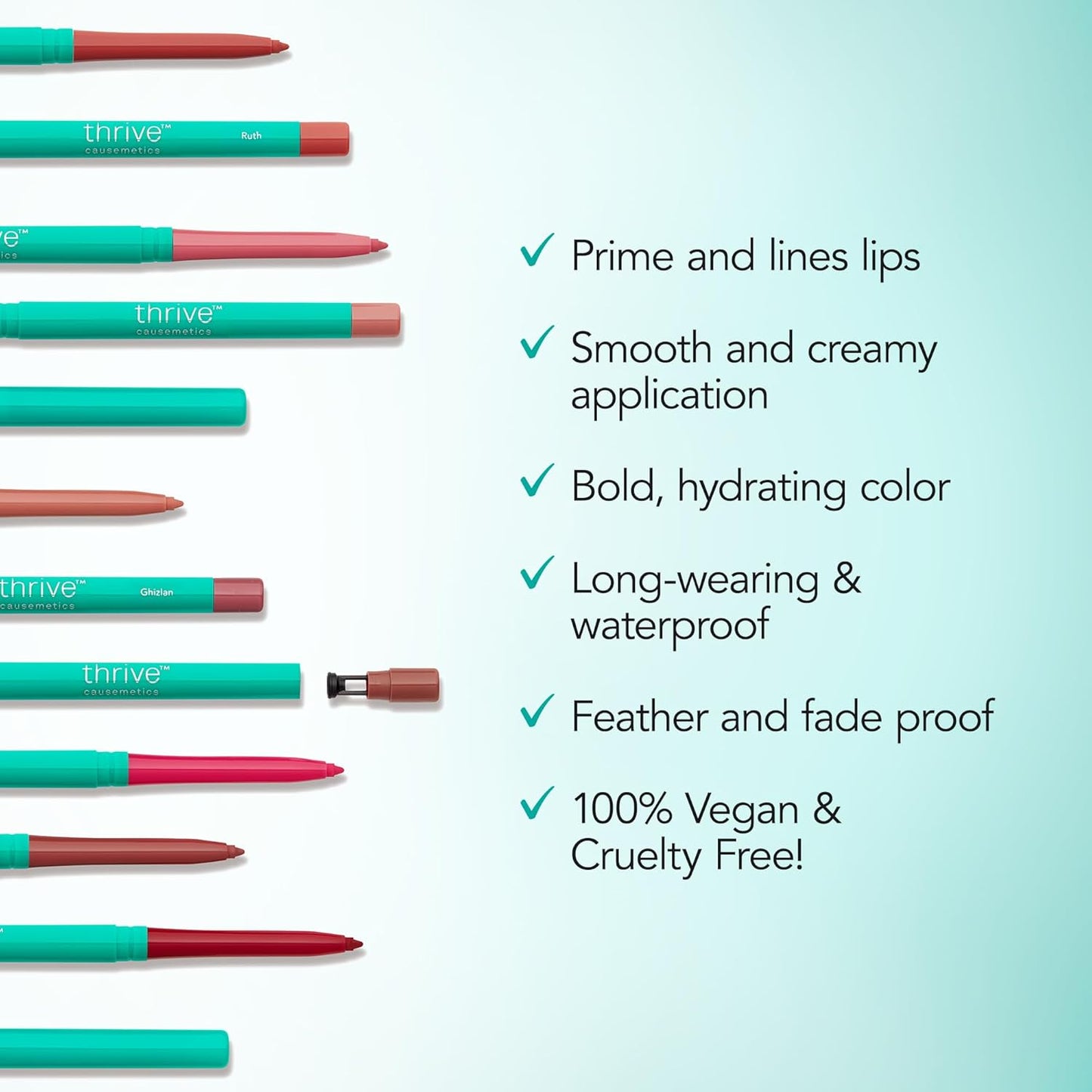 Thrive Causemetics Lip Filler Long-Wearing + Plumping Lip Liner, Shea Butter Hydrating Lip Plumper Retractable Lip Liner Pencil, Built In Sharpener, Vegan & Cruelty Free, Ruth (Peach Taupe)