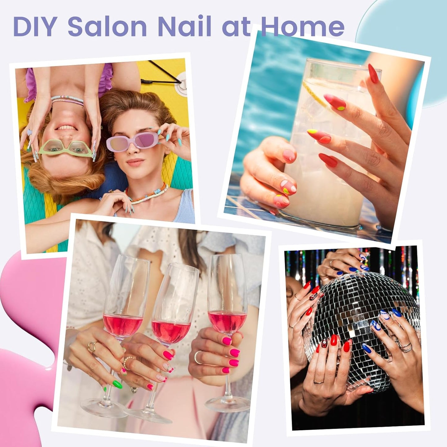 Short Square Nail Tips: 240PCS Acrylic Pre-shaped Soft Gel Square Nail Tips, 12 Sizes Full Cover Fake Press on Nails for Beginner Professional DIY Nail Salon