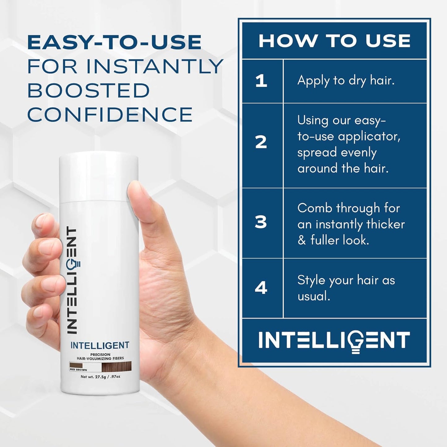 Intelligent Precision Hair-Volumizing Fibers (Medium Brown) | Undetectably Fill in Thinning Hair | 6 Shades Designed For Men or Women | 27.5g