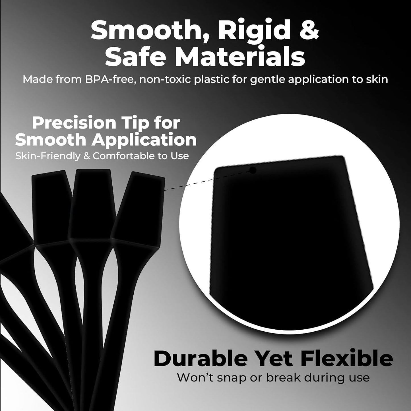 Mini Makeup Spatula (2.5”, 500 Pack) - Small Facial Spatula for Mascara, Skincare, Creams & Crafts | Eye Cream Applicator Tool for Skincare, Face Mask | Disposable Makeup Applicators | Black