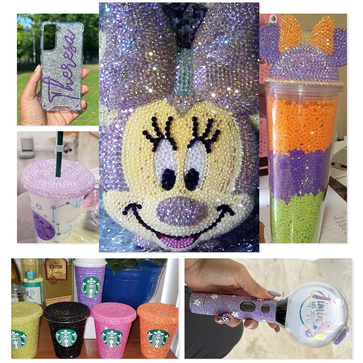 16000PCS Light Purple AB Resin Rhinestones for Crafting 3mm 4mm 5mm Violet Flatback Jelly Stones Bulk SS10 SS16 SS20 Diamonds Crystals Gems for Nails Face Eyes Makeup Mugs Tumblers Bottles DIY Crafts