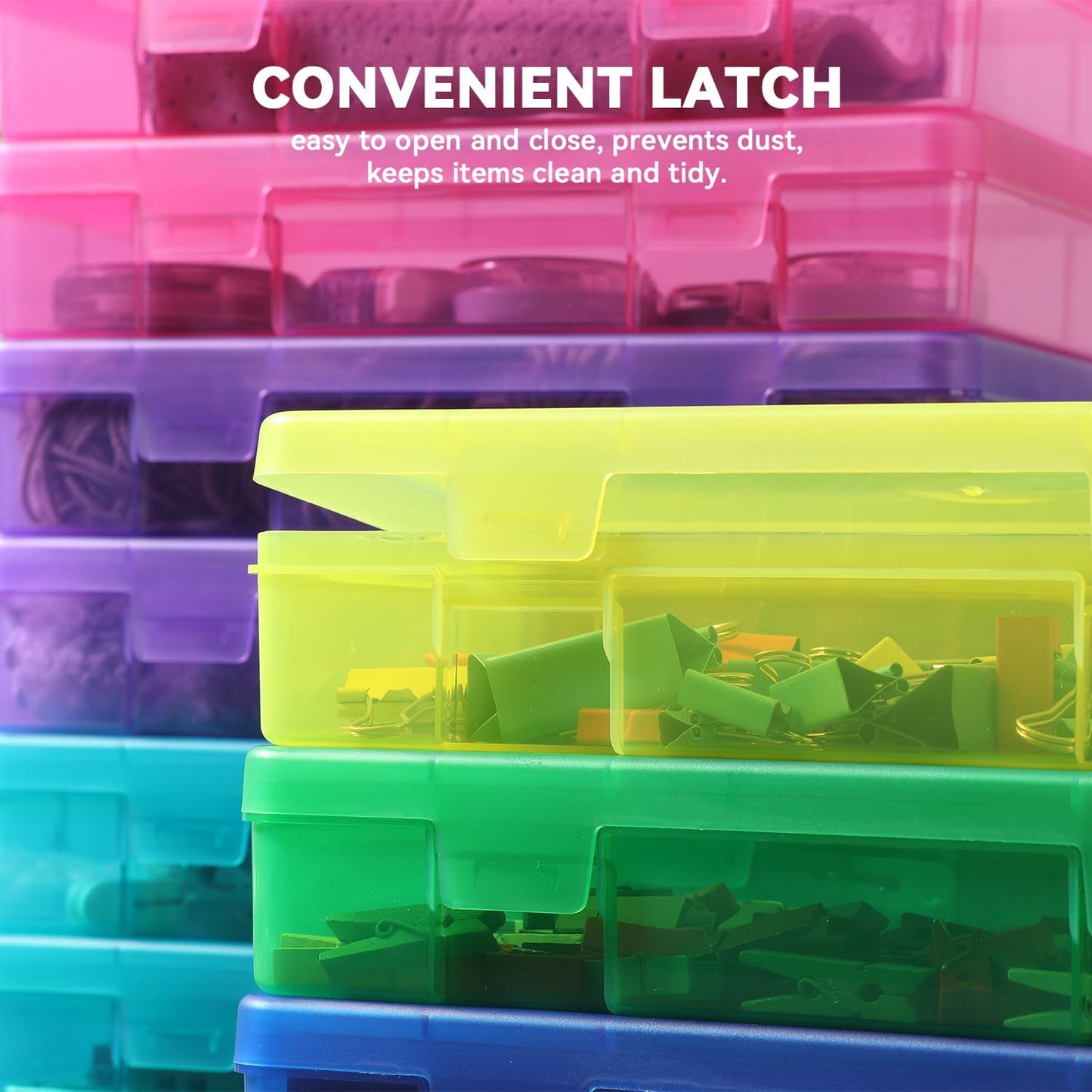 9 Pack Plastic Storage Containers Color Arts & Crafts Storage Boxes & Organizers Stackable Containers With Lids For Organizin (Set 2)