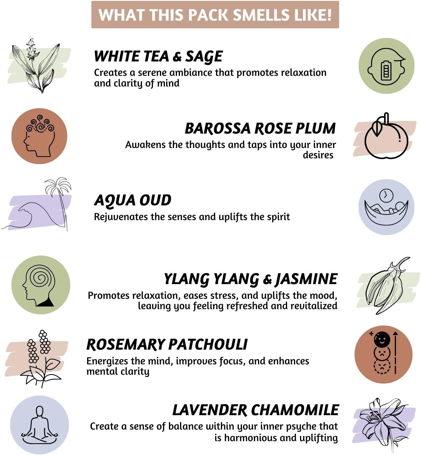 Folkulture Incense Cones Scented | Set of 6 Fragrances (120 Cones) with Incense Cones Holder for Relaxation | Rosemary Jasmine, Patchouli Incense, Lavender Incense Variety Pack | Inscents-Cones