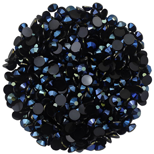 720 Pcs SS30 6mm Flatback Rhinestones for Nails Art Crafts Glitter Round Shine Gems AB Crystals DIY Clothes Shoes （Black-Bottom Ink-Blue AB）