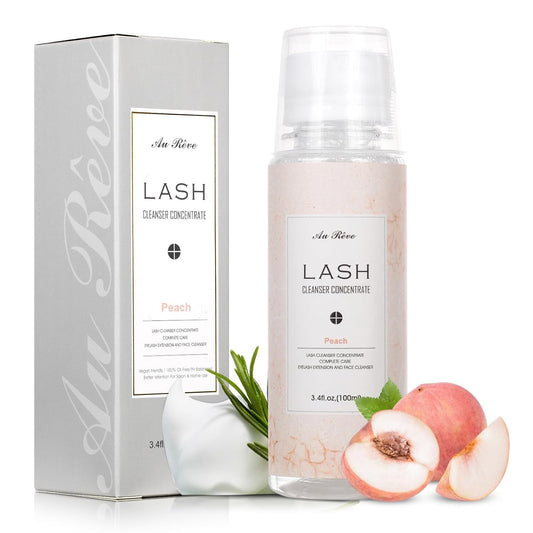 Lash Shampoo Concentrate 100ml Lash Extension Cleanser Oil-Free Eyelash Extension Shampoo with Salon Home Care -Makes 20 Bottles 60ml Lash Shampoo,Peach