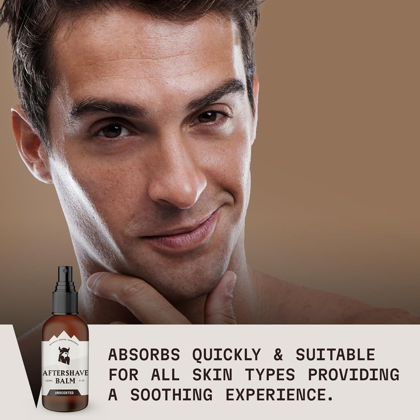 Striking Viking Aftershave Balm - 4 fl oz, Pack of 1, Fragrance-Free - Gentle Soothing & Unscented Aftershave for Men - All-Day Comfort & Shaving Balm Unscented