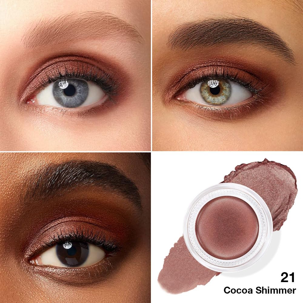 Kaely Single Cream Eyeshadow Pot, Cocoa Shimmer Eye Shadow for Older Women High Pigmented Waterproof, Natural Eyeshadow Palette Makeup Brightener, sombras en crema para ojos, Blendable, 21