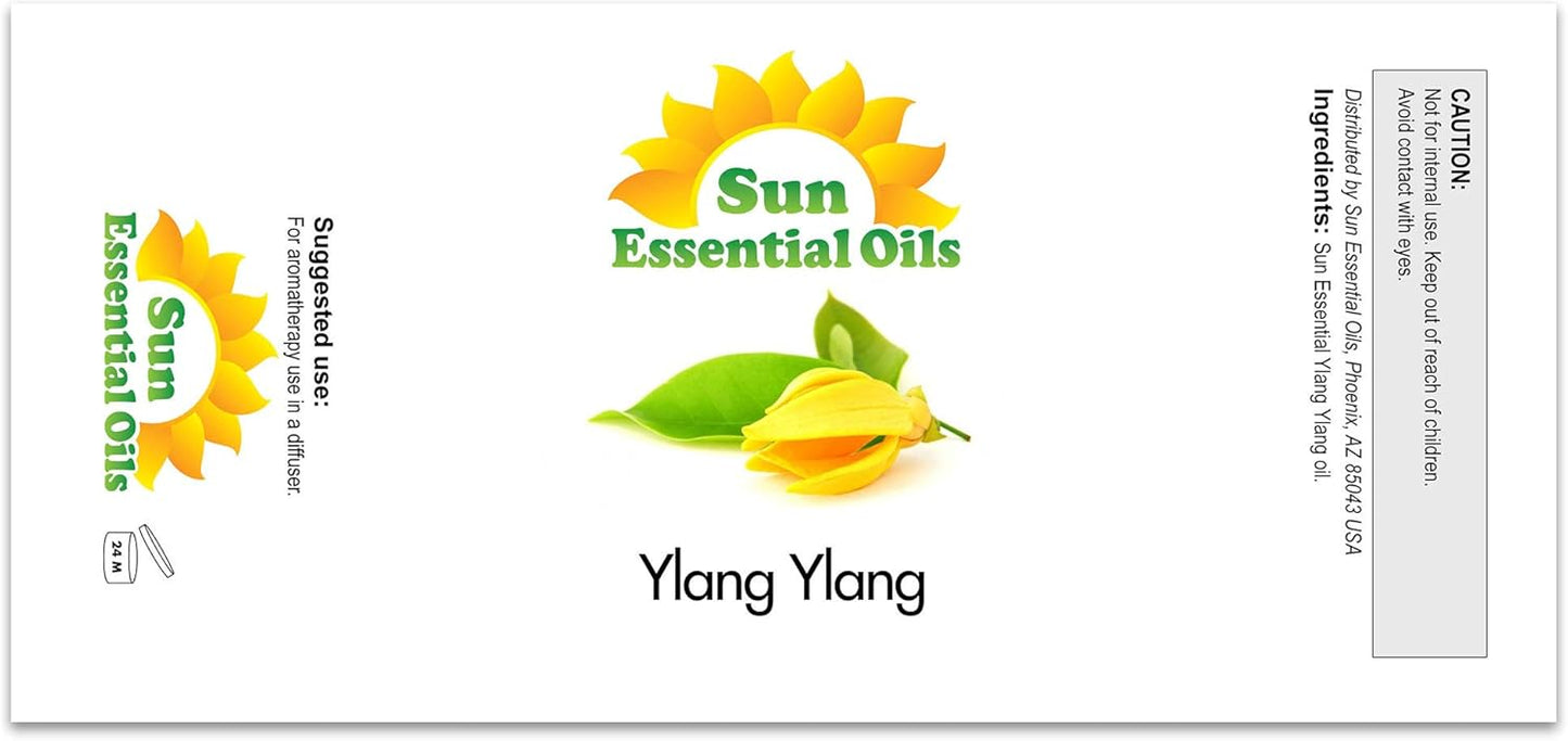 Sun Essential Oils Ylang Ylang Essential Oil – Aromatherapy Oil – (2 Fluid Ounces)