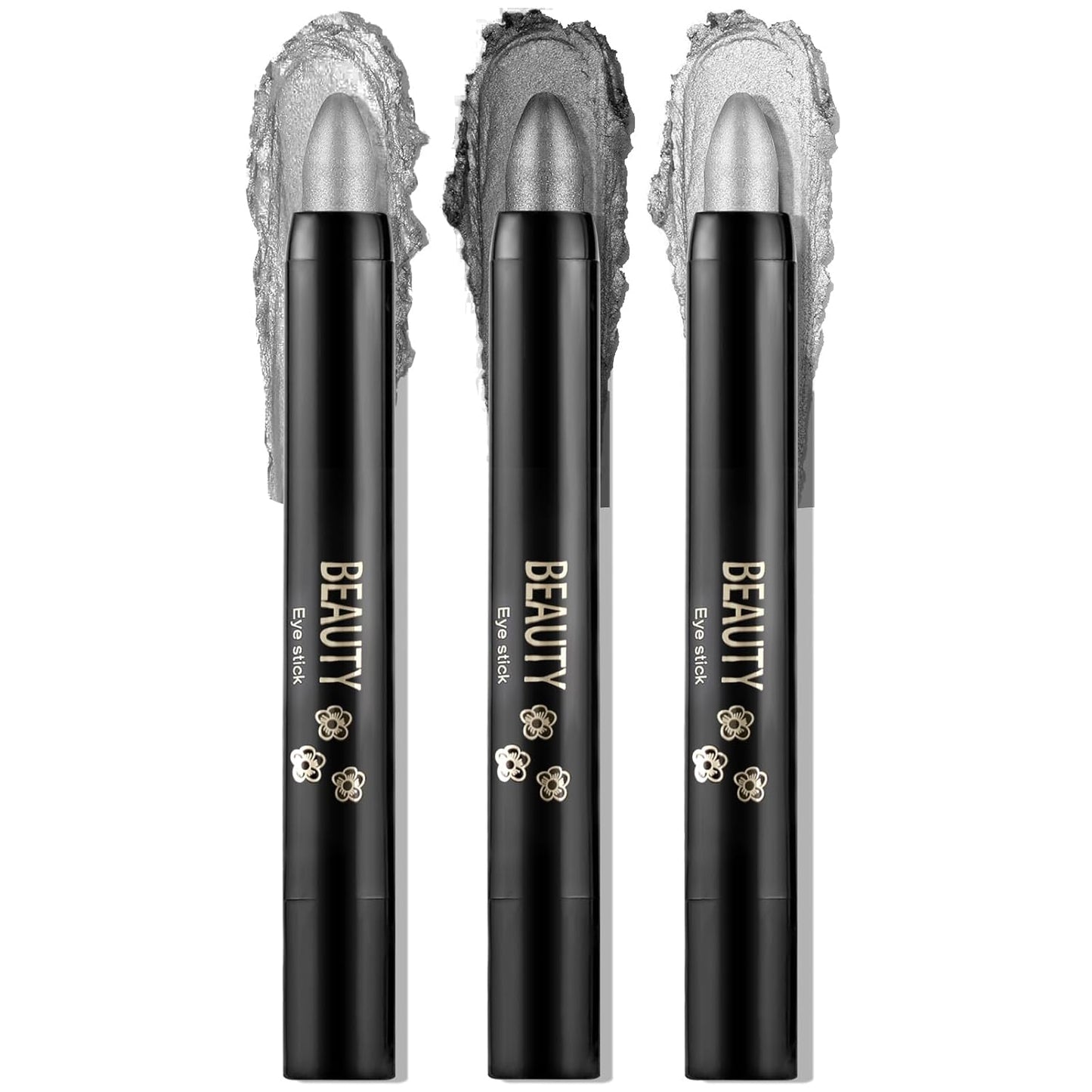 Boobeen 3PCS Cream Eyeshadow Pencil Crayon Waterproof Brightener Stick Shimmer Pen Create Glitter Eye Makeup, Easy to Use