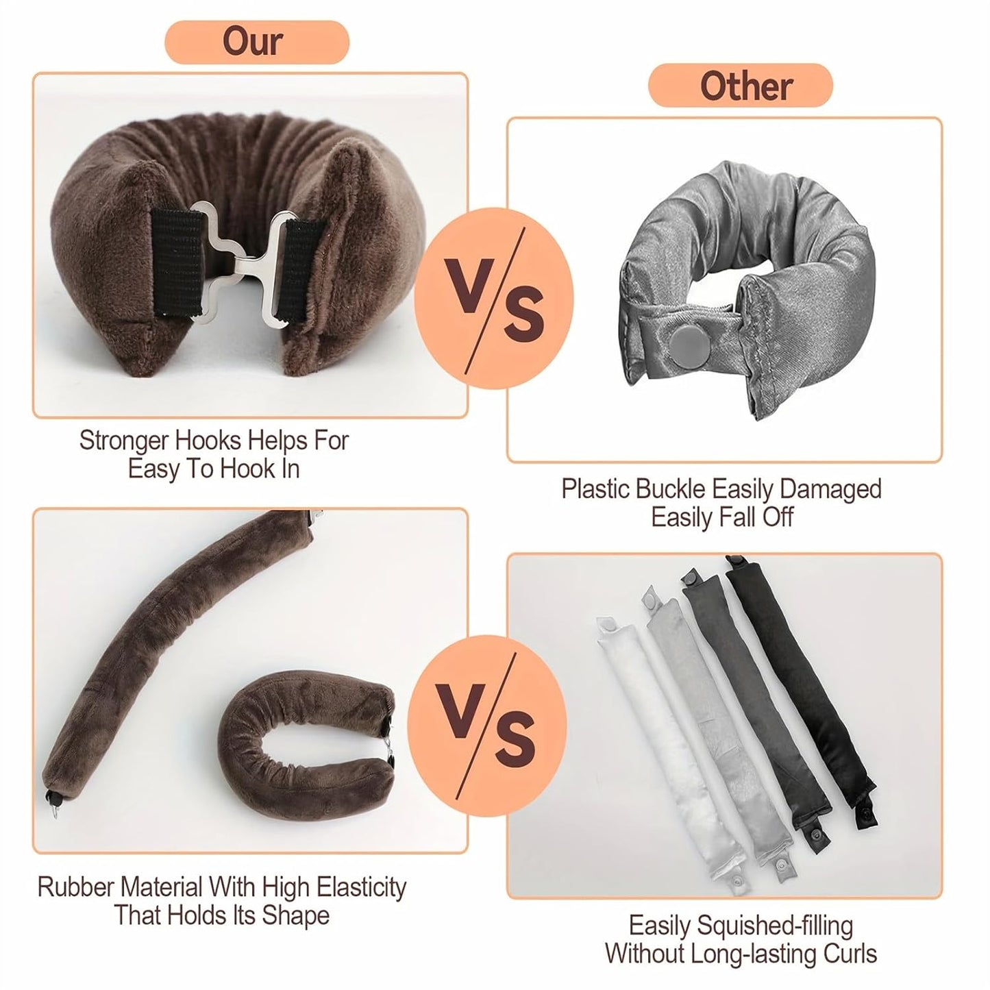 Heatless Hair Curler Overnight Curl Rods for All Hair Types, Healthy and Stylish Heatless Curling Set jumbo heatless hair curler to sleep in Heatless Hair Curlers (Wine Red, Medium)