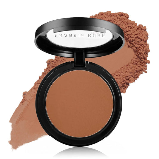 Frankie Rose Cosmetics Powder Foundation – Full Coverage Face Powder For Pores & Imperfections, Evens Out Skin Tone & Shine-Control | 58 Grams (Chestnut)