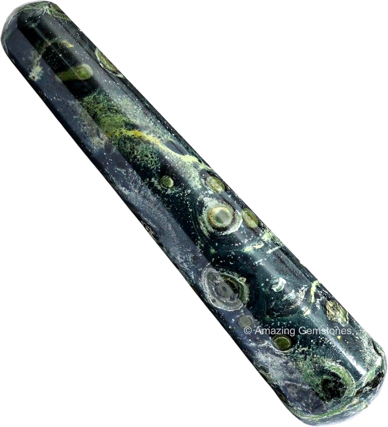 Amazing Gemstone Kambaba Jasper Crystal Wand Massage Stick - Pelvic Wand Gua Sha for Adults - Crystals and Healing Stones Massage Wands for Adults Gifts (Smooth)