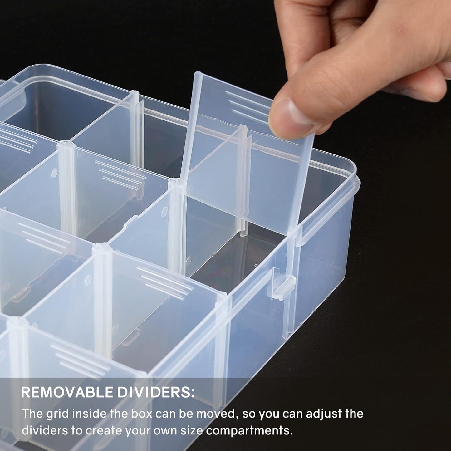 15 Grids Clear Plastic Storage Box with Compartment, Craft Organizers and Storage, Transparent Jewelry Storage Box, Small Parts Organizer for Sewing Bead Washi Tape Thread