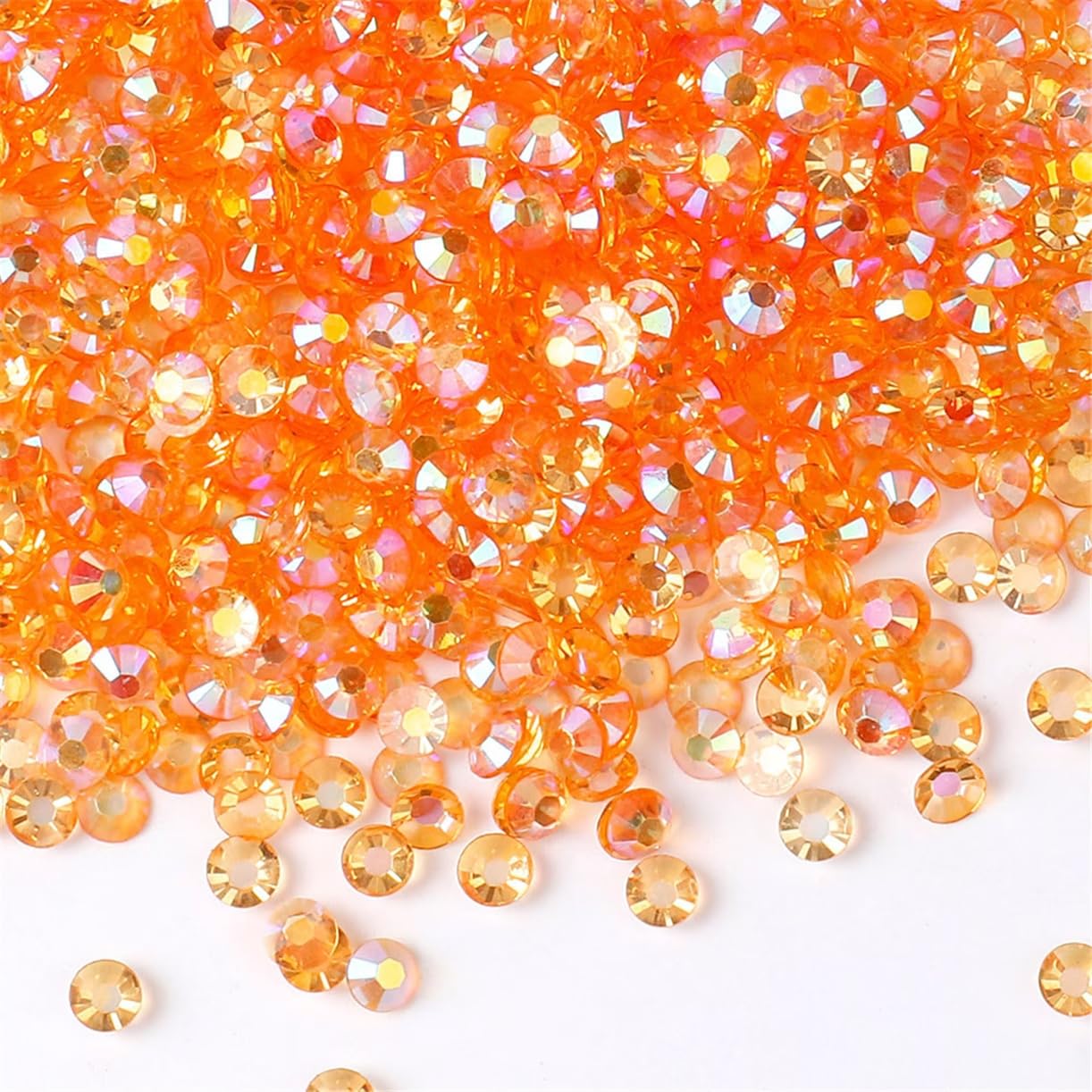 3000 Pieces SS6 2mm Flatback Rhinestones AB Clear Round Gems Crystals for Nail Art DIY Crafts Clothes Shoes Bags （Transparent Champagne AB）