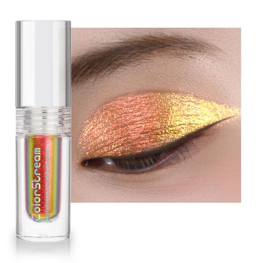 CHARMACY Multichrome Liquid Metallic Eyeshadow, Chameleon Shifting Color, Holographic Glitter Eyeshadow, Long Lasting Wear, Vegan Eye Topper for Party, Daily Makeup #03