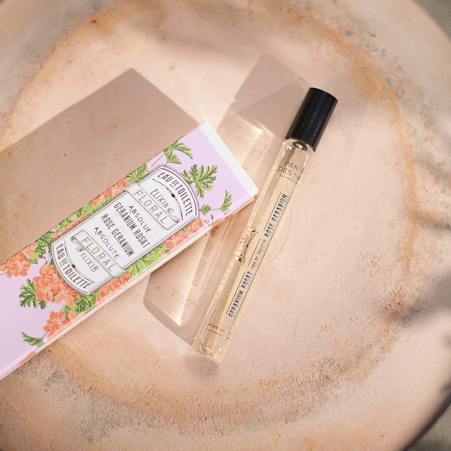 Panier des Sens – Geranium Rosat Roll-on Eau de Toilette 0.3 Floz – Floral & Herbal Fragrance - Mini Perfume for Women - Parfum Crafted in Grasse, France - Daily Use - Light Travel Perfume