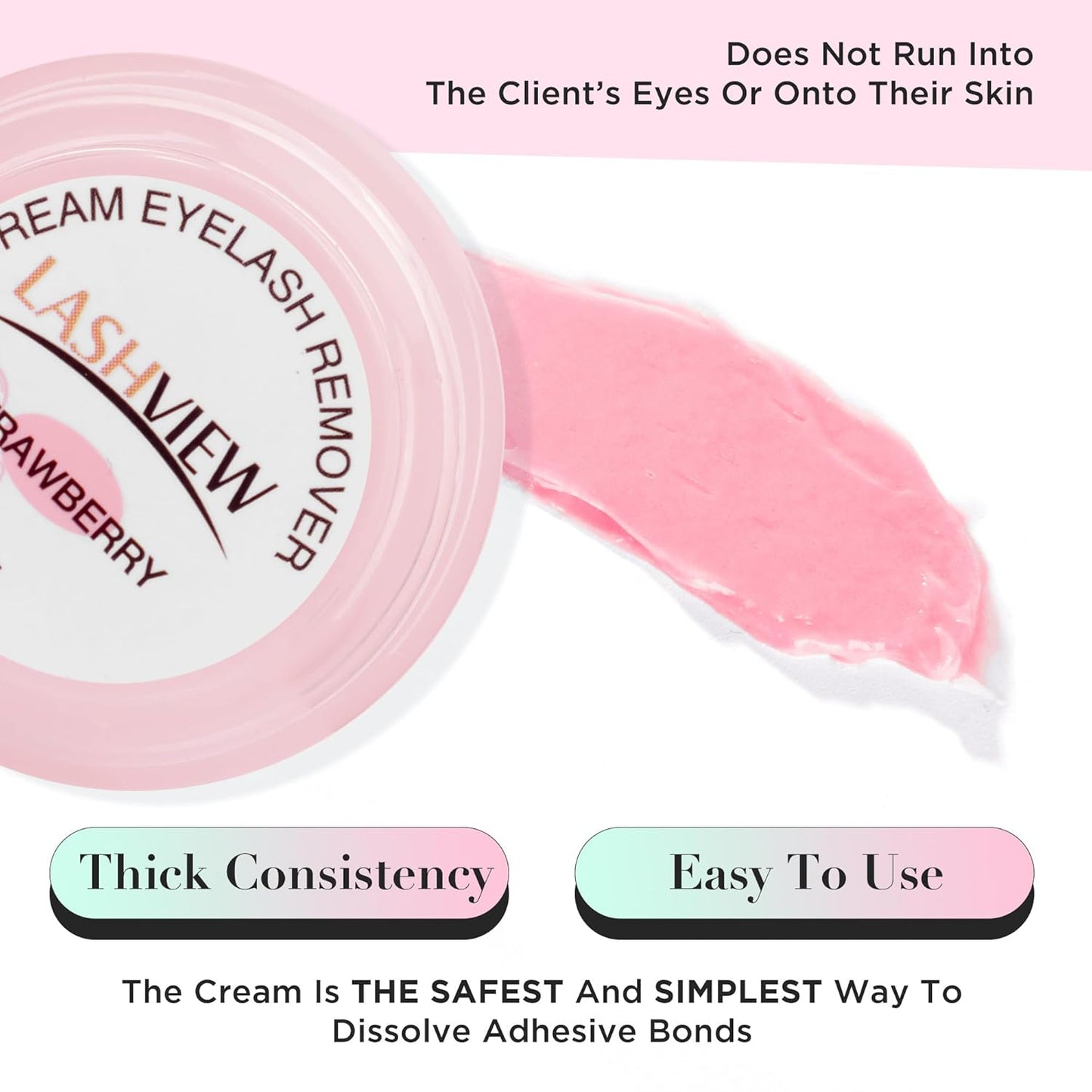 LASHVIEW Eyelash Extension Remover Cream, Strawberry Flavor, Lash Extension Remover Cream,5g