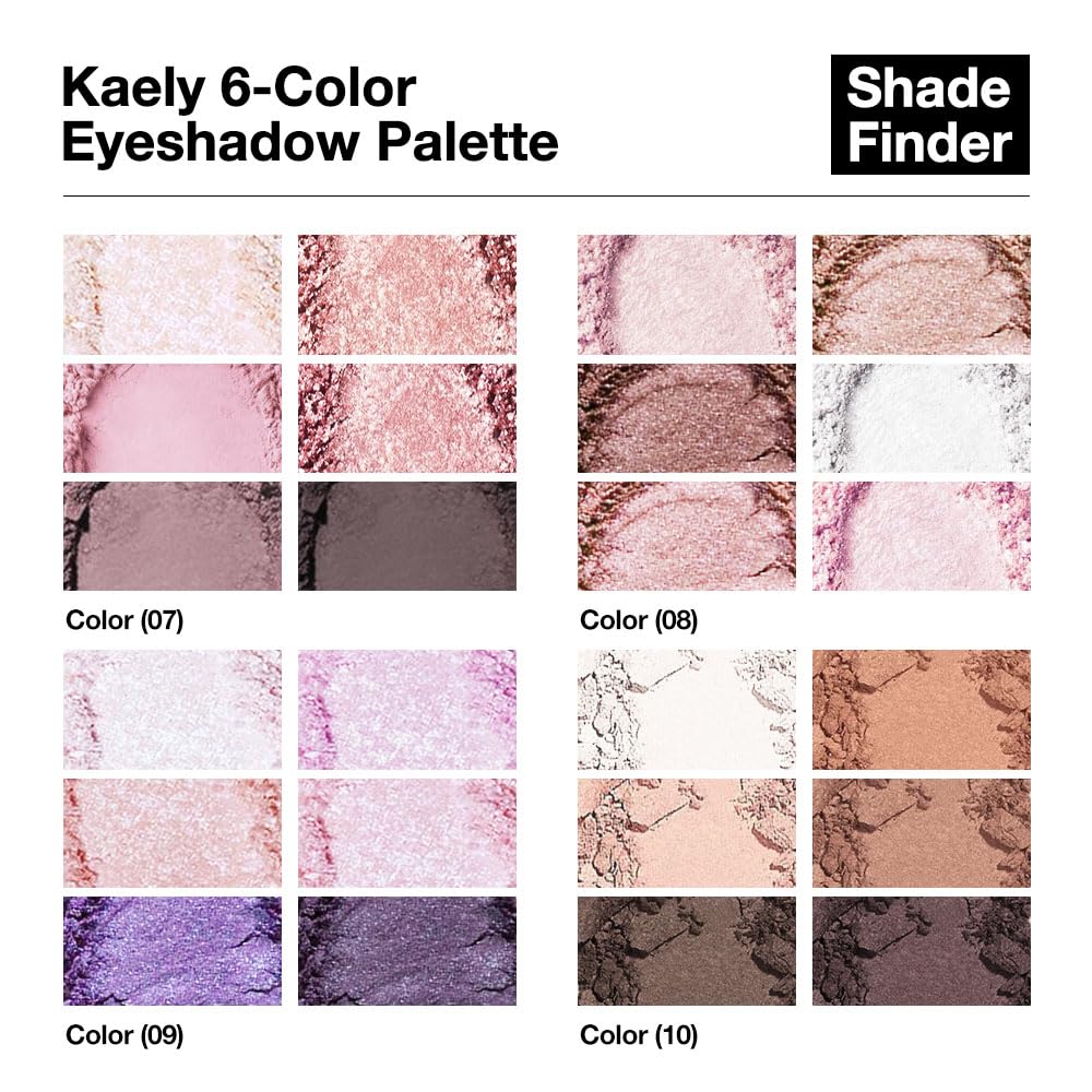 Kaely 6 Colors Mini Purple Eye Shadow Palette Makeup, Matte Shimmer Glitter Violet Lavender Lilac Eyeshadow Palette High Pigmented Waterproof, paleta de sombras de ojos, Vegan & Cruelty-free, 09