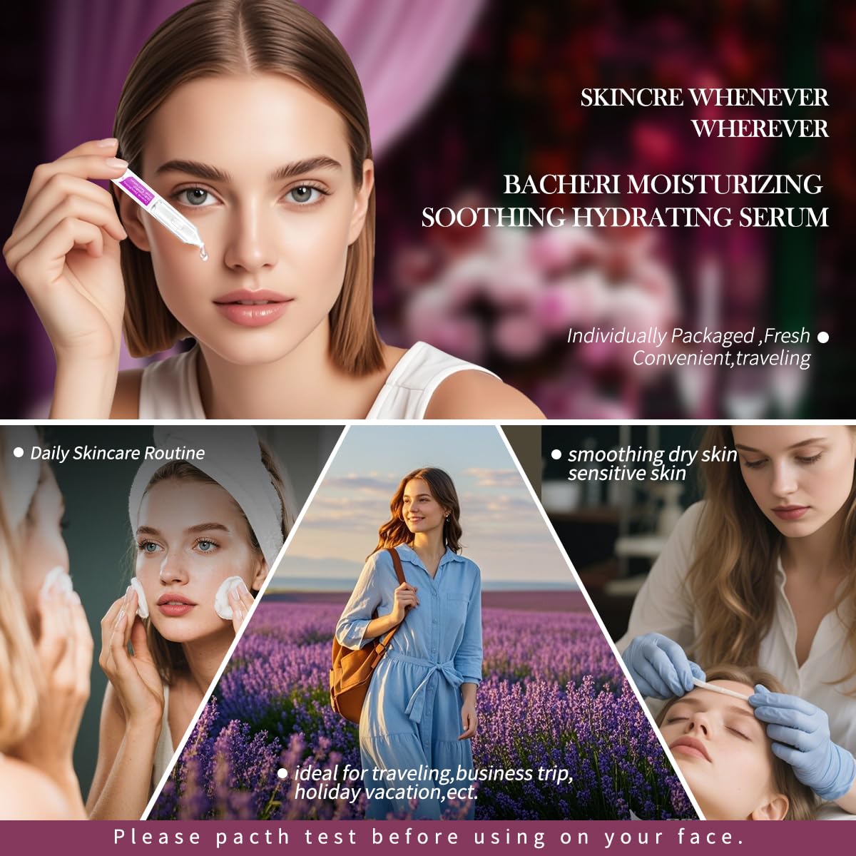 Ceramide Serum for Dry Sensitive Skin - Triple Ceramide Complex with Hyaluronic Acid, Strengthening Moisturizer Hydrating, Gentle Non-Greasy Formula,1.8ml x 30Ampoules