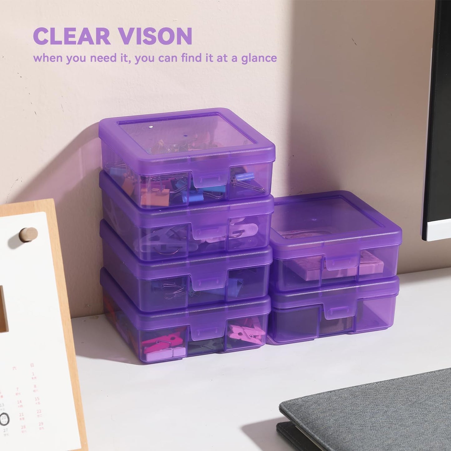 18 Pack Small Plastic Storage Containers Clear Arts & Crafts Storage Boxes & Organizers Stackable Small Containers With Lids For Organizin (Set 6)