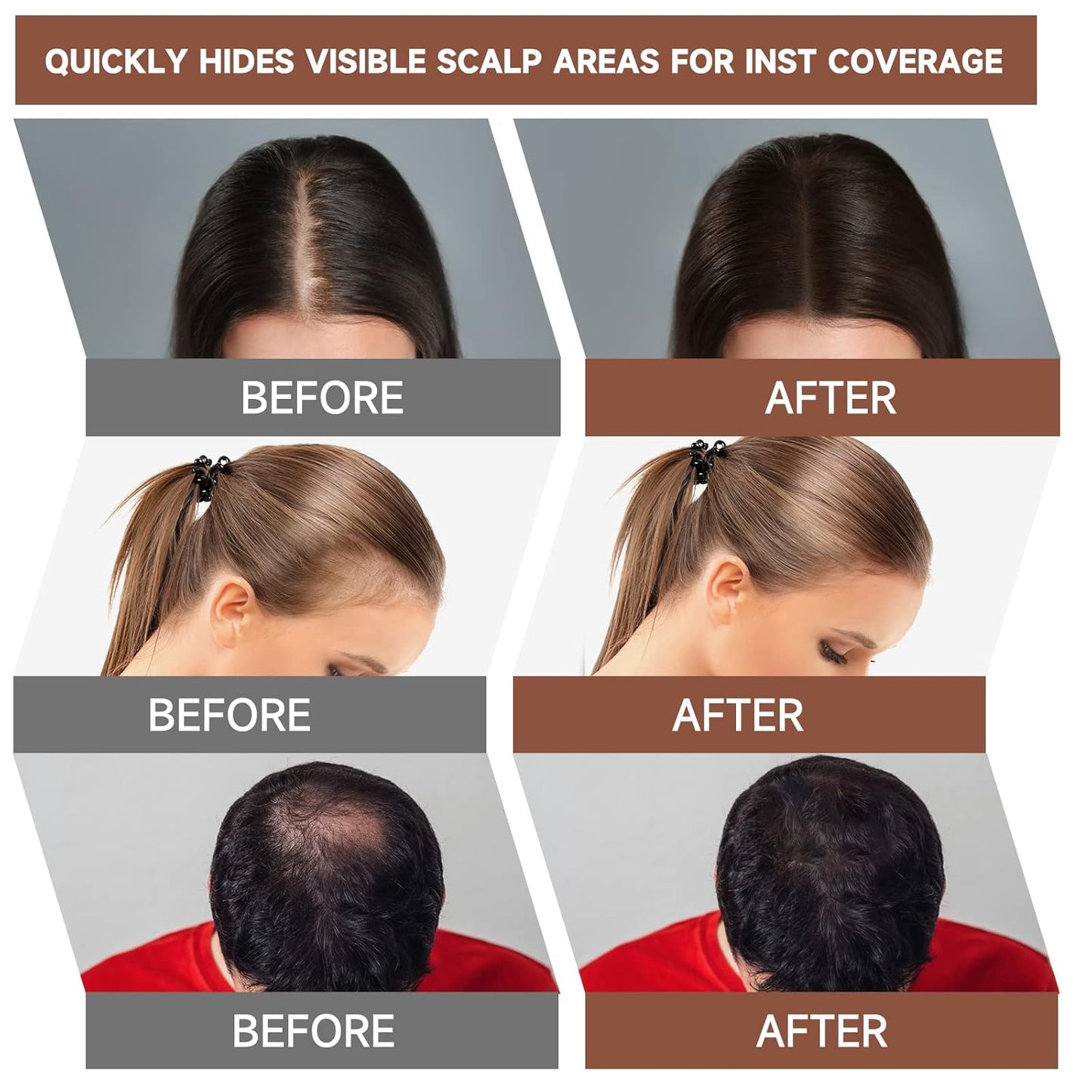 2 Pack Root Touch Up Powder, Hair Color for Grays, Root Coverage for Women and Men, Concealer for Beard Line, Eyebrow, and Thinning Grey Hairline, Light Brown