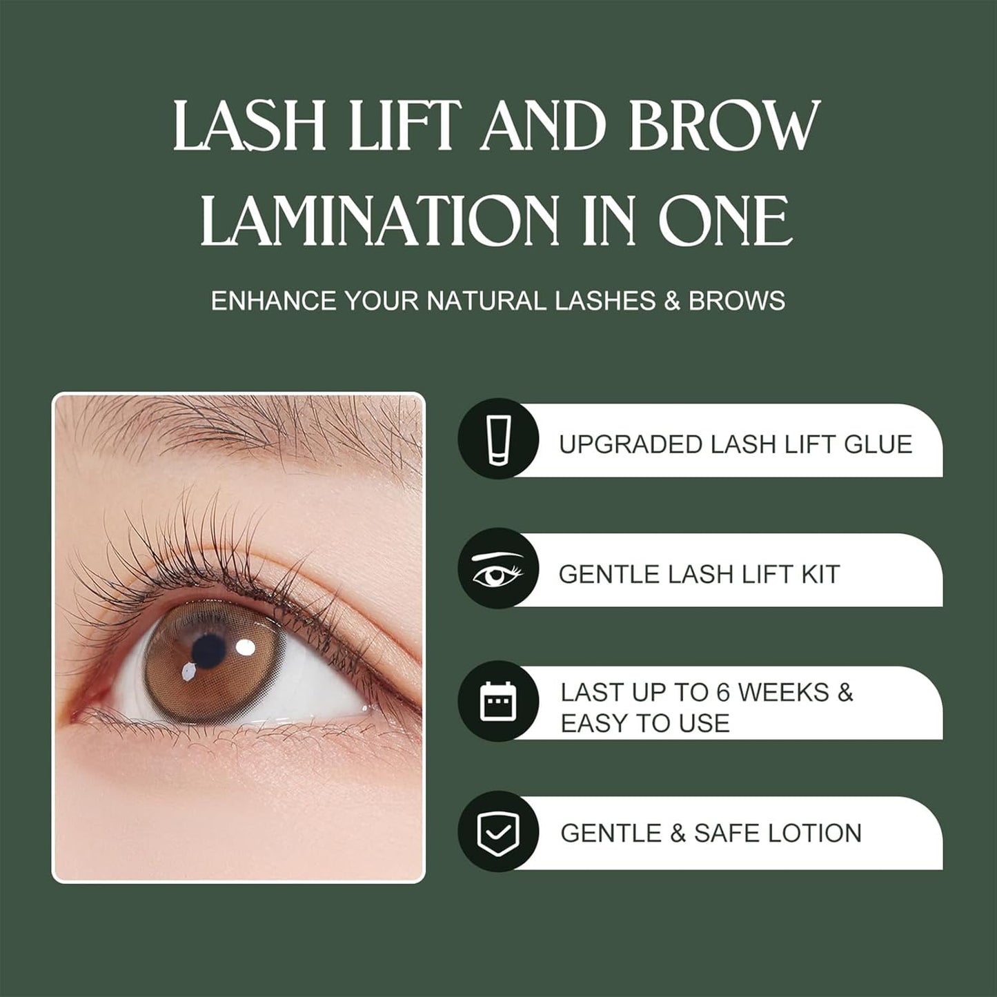 Lash Lift Kit for Eyelash Perm, Professional Lash & Brow Lift Gentle Formula for Long-Lasting Natural Curl & Self Lash Lifting, Brow Lamination Set for Salon-Quality Results at Home