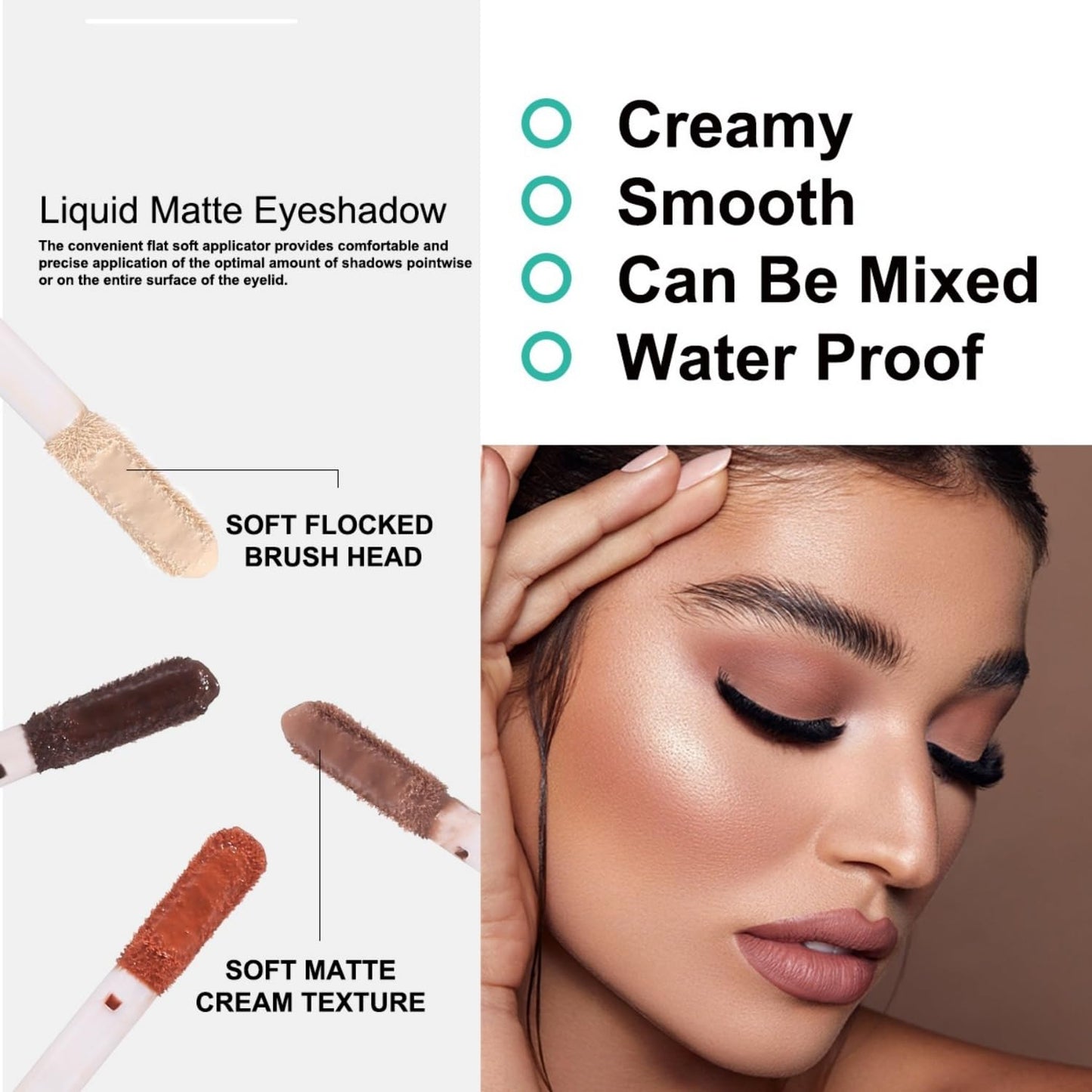 MAEPEOR Matte Liquid Eyeshadow 10 Colors Naked Smooth Creamy Eyeshadow Long Lasting and Waterproof Lightweight Cream Eye Shadow (P08 Mahogany)